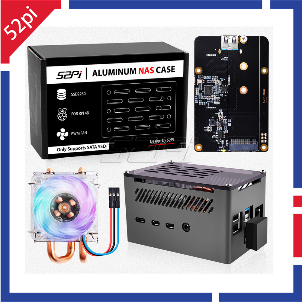 52Pi Raspberry Pi 4 Case Alumi - Argon One V3 M.2 Nvme Case ulasan dan harga