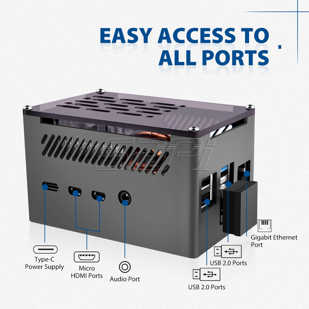 52Pi Raspberry Pi 4 Case Alumi - Argon One V3 M.2 Nvme Case ulasan dan harga